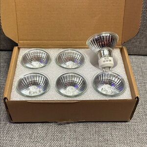 GU10 Silver Reflector Halogen Bulbs - Pack of 6